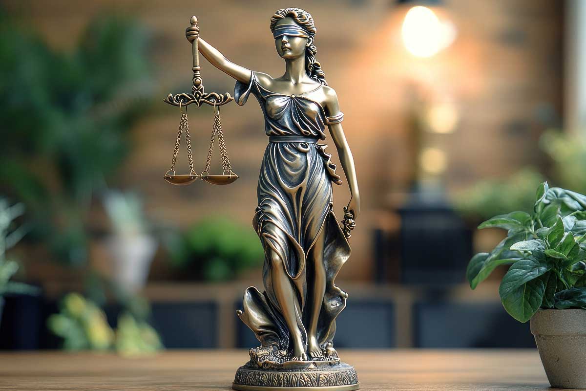 statue of lady justice holding scales symbolizing fairness and law